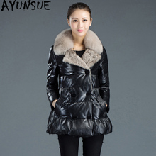 AYUNSUE 100% Real Sheepskin Coat Female Mink Fur Collar Down Jacket 2020 Winter Jacket Women Genuine Leather Jackets 4xl MY3672 2024 - buy cheap