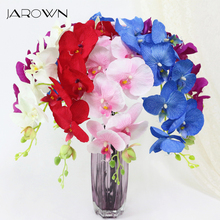 JAROWN-orquídea Artificial de seda, flor de imitación de 8 cabezas, flor de Orquídea mariposa para decoración de boda, Flores para el hogar y la Oficina 2024 - compra barato
