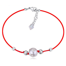 New red rope chain pearl bracelet Made with Austria ELEMENTS for Valentine's Day gift 2024 - buy cheap