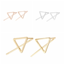 Shuangshuo New Fashion Jewelry Geometric Brushed Hallow Triangle Stud Earrings for Women Wedding Earrings Bohemian Earrings 2024 - buy cheap