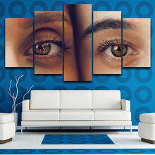 Marco para carteles de decoración para sala de estar, cuadro Modular de paisaje de 5 paneles de ojos, arte de pared en lienzo para el hogar 2024 - compra barato