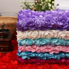 2Yards 14Colors 3D Chiffon Rose Fabric Flower Wedding Reception Table T Station Carpet Dec. Lace Trim DIY Craft 130cm LC0070 2024 - buy cheap