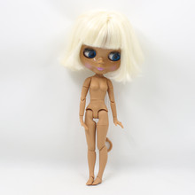 ICY DBS Blyth doll dark skin joint body cream white short wavy hair 1/6 bjd 30cm anime toy girls gift 2024 - buy cheap