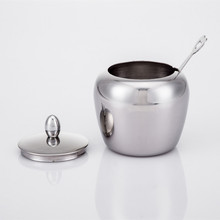1PC Fashion 304 Stainless steel spice jar Seasoning Box Condiment box Castor Sugar Bowl with Spoon Kitchen Supplies OK 0632 2024 - buy cheap