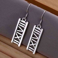 Fashion silver plated Earring for Women 925 jewelry silver plated For Women Hollow Rome Earrings E045 /CSVFLFGUE045 2024 - buy cheap