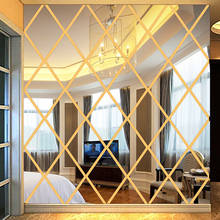 3D Модные Акриловые Алмазные зеркальные настенные стикеры DIY художественные настенные наклейки для дома простые отражающие съемные зеркальные настенные Наклейки для декора 2024 - купить недорого