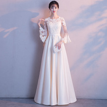 Женское кружевное вечернее платье Ципао, винтажное традиционное китайское платье Ципао для подружки невесты, Элегантное свадебное платье 2024 - купить недорого