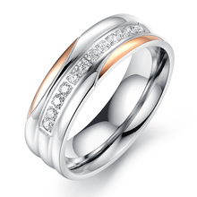 Женское кольцо из нержавеющей стали, с фианитом 2024 - купить недорого