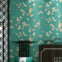 Chinese Style Pastoral Wallpaper 3D Classic Flowers PVC Wall Paper Living Room Bedroom Background Wall Covering Papel De Parede 2024 - buy cheap