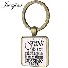 JWEIJIAO-Llavero de Jesús, joyería de fe, no hace las cosas fáciles, permite citar, colgante de llave personalizado, FW11 2024 - compra barato