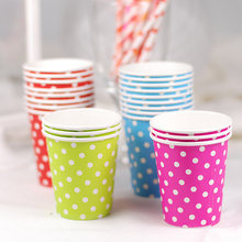 25pcs/pack Colorful Polka Dots Paper Cups For Birthday Party Wedding Party 2024 - buy cheap