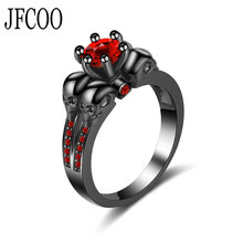 Skull Ring For Women Red Punk Style Charm Black Zirconia Ring Jewelry Dropshipping 2024 - buy cheap