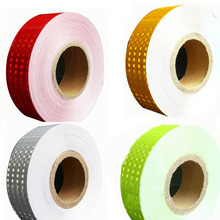 (30 Roll/LOT) Wholesale 45M*5CM Glisten  Lattice Reflective Tape Yellow White Red  Adhesive Hazard Warning Tape 2024 - buy cheap