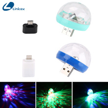 Mini luz de led para festa, luminária portátil com usb, bola mágica de cristal em led para decoração de casa, karaokê, palco colorido, luz de discoteca