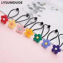 6Pcs/Lot Hair Accessories Elastic Hair Bands Candy Color Flower Scrunchie Korean Gums Hoops Solid Headdress Hair Bands for Girls 2024 - buy cheap