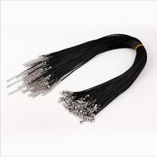 20PCS /LOT Wholesale 1.5 mm black leather cord wax rope chain necklace 45 cm lobster clasp DIY jewelry accessories 2024 - buy cheap