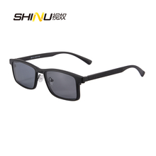 Metal Clip on sunglasses men Polarized  square myopia glasses frame  prescription Driving Night Vision Lens Dual Purpose 9914 2024 - buy cheap