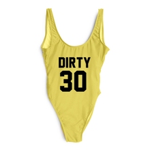 Sexy Swimwear Women 2019 DIRTY 30 Letter Print One Piece Swimsuit Summer Bodysuit High Cut Low Back Bathing Suit Plus Size Red 2024 - buy cheap