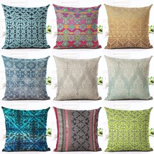 Vintage style Geometric flower cotton Linen cushion sofa cushion pillow soft loading bay window Pillowcases Cushion Cover 2024 - buy cheap