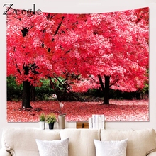 Zeegle-tapiz escénico con paisaje de árbol impreso, tapiz colgante de pared, manta decorativa para el hogar, dormitorio, mantel, esterilla de Yoga 2024 - compra barato