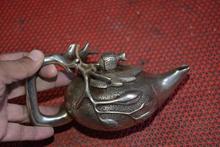 Collectable Old Qing Dynasty silver teapot,pomegranate,Carved,Free shipping 2024 - buy cheap