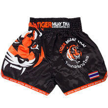 Calções de boxe mma muay thai, calções respiráveis de treino sanda muay thai calções de boxe tigre muay thai mma 2024 - compre barato