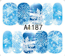 Nail sticker art decoration winter snowflake slider adhesive Water Transfer decals manicure lacquer art accessoires polish foil 2024 - buy cheap