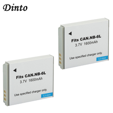 DINTO 2pcs 1600mAh NB-6LH NB-6L NB6L Camera Battery for Canon PowerShot S90 SD770 D10 HS SX520 SX530 SX540 SX600 SX610 SX700 2024 - buy cheap