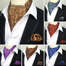 LJT02 01-11 Men's Vintage 100% Silk Ascot Cravat Tie & Handkerchief  Set Floral Paisley Pocket Square Tie Sets For Wedding Party 2024 - buy cheap