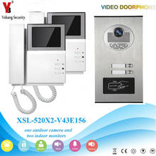 Yobang Security 4.3"Hands-free Video Door Phone Intercom System 2 Buttons Camera For 2 Units Room Families Door Bell Door Phone 2024 - buy cheap