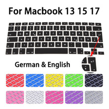 New Euro version German language letter Silicone keyboard cover for macbook air 13 pro 13 15 17 retina Protector Sticker film 2024 - buy cheap