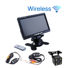 Автомобильный Стайлинг, беспроводной 7-дюймовый TFT ЖК-монитор, подголовник, дисплей для камеры заднего вида, автомобильный тв-дисплей, Wi-Fi 2024 - купить недорого