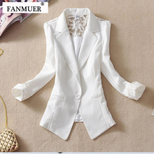 Fanmuer 2019 traje de mujer blazer elegante de manga de tres cuartos blazers chaqueta de mujer ropa de mujer chaqueta de verano para mujer 2024 - compra barato