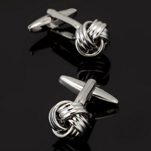 Free shipping, new men's shirt cufflinks Silvery Twist cufflinks senior designer exclusively designs gift buttons for the groom 2024 - buy cheap