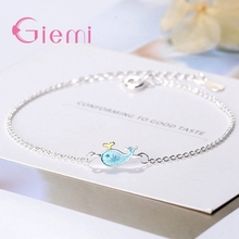 Fashion Attractive Long Chain Blue Dolphin Bracelet 925 Sterling Silver  For Women Girls Party Decoration Jewelry 2024 - buy cheap