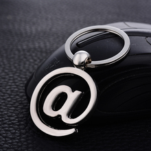 10PCS Metal @ symbol Keychain Charm Alloy Car Key Ring Holder Unisex Keyfobs For Keys Bag Keyring Creative Jewelry Gift J034 2024 - buy cheap