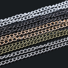 New Listing 5m/lot Rhodium/Silver/Gold/Gunmetal/Antique Bronze Plated Necklace Chains for DIY Bracelet Jewelry Findings Making 2024 - buy cheap