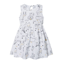 Baby Dress Girl Retro Cotton Blend Blouse Cotton Girl Sleeveless Backless Cartoon Pattern Princess Party Dress Baby Kids Clothes 2024 - buy cheap