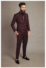 Latest Coat Pant Designs Burgundy Men Suit Double Breasted Slim Fit Skinny 2 Piece Tuxedo Custom Groom Suits Terno Masculino S1 2024 - buy cheap