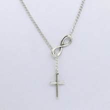 Unique Infinity Cross Necklace for Wome Zinc Alloy Forever Faith Jewelry as Gift Boho Cross Clavicle Chain Female Jewelry 2024 - buy cheap