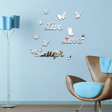 Европейские английские цифровые наклейки, украшение для дома, зеркальные наклейки на стену с зеркальной поверхностью, наклейки на мебель для гостиной «сделай сам» 2024 - купить недорого