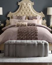 Conjunto de cama de casamento de luxo, cama de tamanho king/queen vermelho cinza, conjunto de cama em algodão e seda, edredom/colcha, lençol 2024 - compre barato