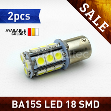 2Pcs BA15s 18smd HotSale P21W 18 LED 5050 SMD 1156 18led 18 smd White Car Bulb Stop Tail Light Rear Lamp DC 12V GLOWTEC 2024 - buy cheap