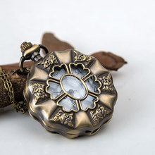 50pcs/lot Hot Sale  Retro Bronze  Flip Pocket Watch  Flower Pocket Watchss Christmas and New Year Promotion 2024 - buy cheap