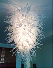 Luz de teto de cristal branca murano para decoração do lobo do hotel 2024 - compre barato