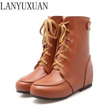 Botas Mujer Winter Boots Plus Big Size 34-52 New Round Toe Buckle Boots For Women Casual Heels Fashion Warm Winter Shoes 507 2024 - buy cheap