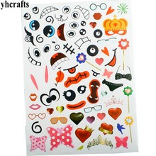 1sheet(80PCS)/LOT, Face expression eyes mouth glasses butterfly paper stickers Early educational craft diy toy Kindergarten toys 2024 - buy cheap