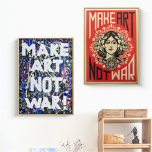 Make Art Not War Pop Art Vintage Poster Prints Oil Painting On Canvas Wall Art Murals Pictures For Living Room Decoration 2024 - buy cheap