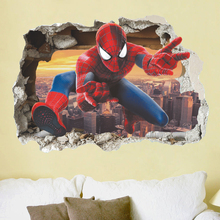 Decalque de parede do homem-aranha, adesivo decorativo de parede para quarto de crianças e meninos, decoração de casa 2024 - compre barato