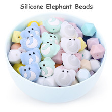 Chengkai contas de mordedor de silicone, 10 peças, miçangas diy, animal, dentição, montessori, desenho sensorial, brinquedos de criança 2024 - compre barato